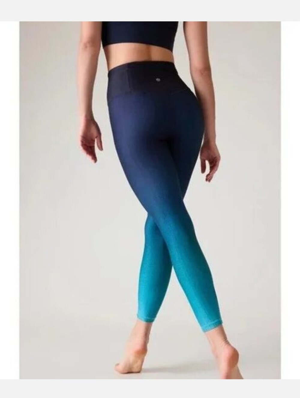 Athleta Elation High Rise 7/8 Tights Blue Ombre Small - Picture 3 of 16